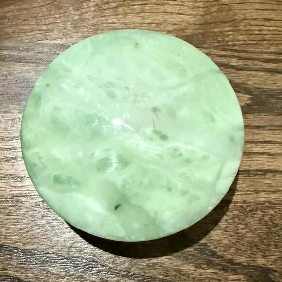 Volterra Alabaster Swivel Top Round 4.25" Trinket Box Made In Italy - Picture 2 of 6